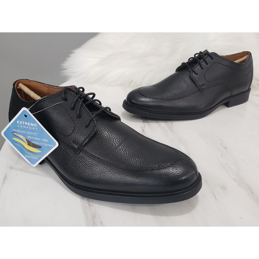 NEW NO BOX 7.5 - Clarks Men's Whiddon Apron BLACK Tumbled Oxford dress shoes